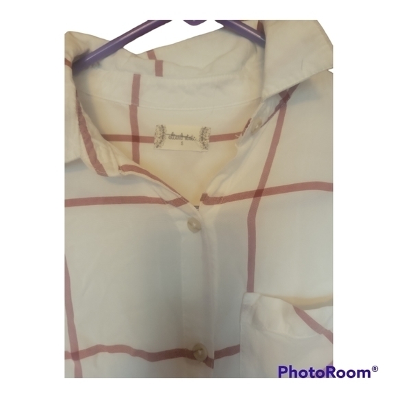 Altar’d State Button Down Rayon Striped‎ Shirt - Picture 2 of 3